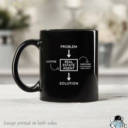 Real Estate Problem Sarcasm Solution Coffee Mug  Property Broker Gift