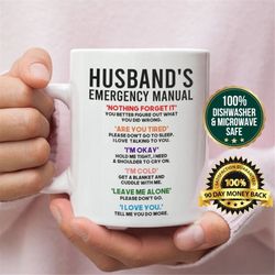 husband mug - valentines day gift for husband -  funny gift for husband - husband's emergency manual - husband christmas