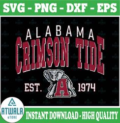Vintage 90's Alabama Crimson Tide Svg, Alabama Svg , Vintage Style University Of Alabama Png Svg dxf NCAA Svg, NCAA