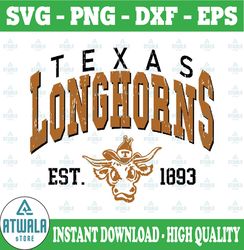 Vintage 90's Texas Longhorns Svg, Texas Svg , Vintage Style University Of Texas Png Svg dxf NCAA Svg, NCAA Sport Svg