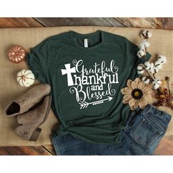 Thankful Grateful Blessed Shirt, Pumpkin Tee,Buffalo Plaid Thanksgiving Shirt,Thanksgiving Family Shirt,Thanksgiving Mat