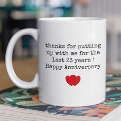 23rd anniversary gift for husband, 23 year anniversary gift for him, funny wedding anniversary mug, anniversary gift for