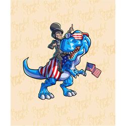 Patriotic Abraham Lincoln Riding T-Rex Dino 4th Of July PNG SVG American Flag USA Fourth Of July Kids Dinosaur Clipart I