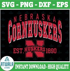 Vintage 90's Nebraska Cornhuskers Svg, Nebraska Svg, Vintage Style University Of Nebraska Png Svg dxf NCAA Svg, NCAA