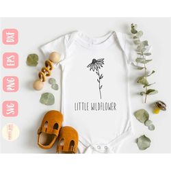 Little wildflower svg, Flowers svg, Floral svg, Baby, Line drawing svg, Onesie svg, Newborn svg, SVG,PNG, EPS, Instant D