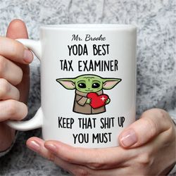 personalized gift for tax examiner, yoda best tax examiner, tax examiner gift, tax examiner mug, gift for tax examiner