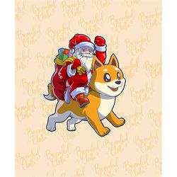 Santa Riding Dog Christmas Santa SVG PNG Christmas Dog Lover Clipart Santa Xmas Winter Season Santa Riding A Dog Lover P