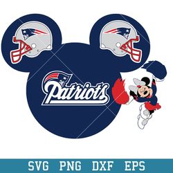 New England Patriots Minnie Svg, New England Patriots Svg, NFL Svg, Png Dxf Eps Digital File