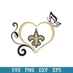 New Orleans Saints Heart Logo Svg, New Orleans Saints Svg, NFL Svg, Png Dxf Eps Digital File