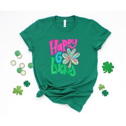St Patricks Day Shirt,Happy Go Lucky Rainbow,Shamrock Shirt, St. Patty's Shirt,Irish Shirt,Shenanigans Drinking Shirt,Fa