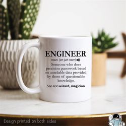 Engineer Definition Coffee Mug  Funny Mechanical, Civil, Chemical, Electrical, or Computer Engineering Gift