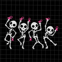 Skeletons Ribbon Breast Cancer Awareness Svg, Ribbon Dancing Skeletons Halloween Svg, Skeletons Halloween Svg, Skeletons