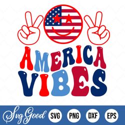 America Vibes Svg Smiley 4th Of July Svg, Png Download, Funny Dad Cut Files, Dadlife Svg, Shirts Sublimation Designs For
