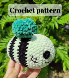 Crochet zombie bee plushie pattern , crochet bee pattern, Halloween patterns