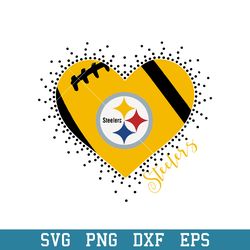 Pittsburgh Steelers Football Heart Logo Svg, Pittsburgh Steelers Svg, NFL Svg, Png Dxf Eps Digital File