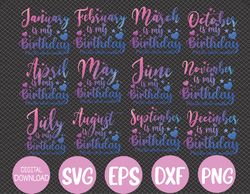 July Is My Birthday Yes The Whole Month Svg, Eps, Png, Dxf, Digital Download