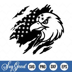 Patriotic Eagle Svg File, Usa Flag Eagle Files For Cricut & Silhouette, Png