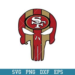 Punisher Skull San Francisco 49ers Svg, San Francisco 49ers Svg, NFL Svg, Png Dxf Eps Digital File