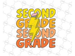 Second Grade Rock Svg, Lightning Bolt School Svg, 2nd Grade Back To School Svg, Back To School Png, Digital Download