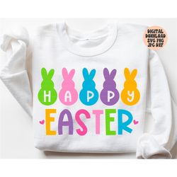 Happy Easter Svg, Png, Jpg, Dxf, Easter Svg, Easter Cut File, Easter Bunny Svg, Kids Easter Svg Design, Silhouette, Cric