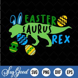 Easter Dinosaur Svg, T-Rex Bunny Svg, Happy Easter Cut Files, Funny Dino Quote Svg Dxf Eps Png, Kids Shirt Design, Baby,