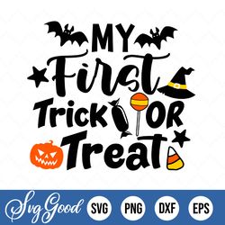 My First Trick Or Treat Svg, 1st Halloween Onesue Svg, Baby Onesie Svg, Toddler Halloween Svg, Baby Boy&Girl Halloween S