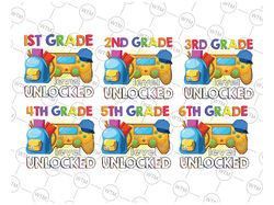 Gamer Back To School Gamepad 3rd Third Grade Level Unlocked Bundle Png, Back To School Png, Digital Download