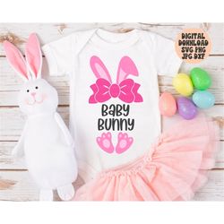 Baby Bunny Svg, Png, Jpg, Dxf, Bunny, Rabbit, Easter Svg, Easter Basket Svg, Baby Girl Easter Svg Design, Silhouette, Cr