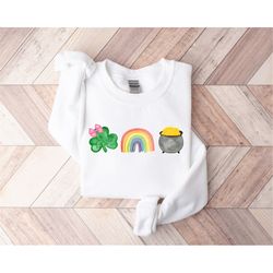 St Patricks Day Sweatshirt,Cute Crewneck St Pattys Shirt,Shamrock Lucky Rainbow Tshirt,Retro Vintage Irish Sweatshirt,Gi