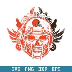 Skull Helmet Cleveland Browns Floral Svg, Cleveland Browns Svg, NFL Svg, Png Dxf Eps Digital File