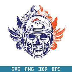 Skull Helmet Denver Broncos Floral Svg, Denver Broncos Svg, NFL Svg, Png Dxf Eps Digital File