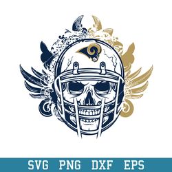 Skull Helmet Los Angeles Rams Floral Svg, Los Angeles Rams Svg, NFL Svg, Png Dxf Eps Digital Filezip