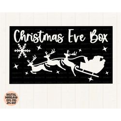 christmas eve box svg, png, jpg, dxf, christmas eve crate svg, christmas eve box cut file, christmas stencil svg, silhou