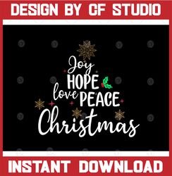 Joy Love Hope - digital Christmas Tree word art for Winter T-svg  and home decor, card making, scrapbooking | SVG, EPS