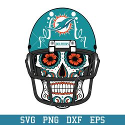 Skull Helmet Patterns Miami Dolphins Svg, Miami Dolphins Svg, NFL Svg, Png Dxf Eps Digital File