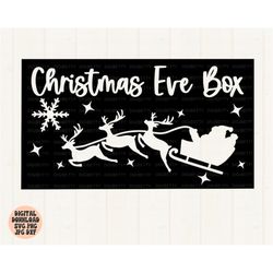 christmas eve box svg, png, jpg, dxf, christmas eve crate svg, christmas eve box cut file, christmas stencil svg, silhou
