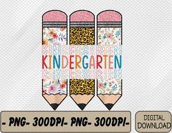 Kindergarten Leopard Pencil Retro Teachers Back To School Svg, Eps, Png, Dxf, Digital Download
