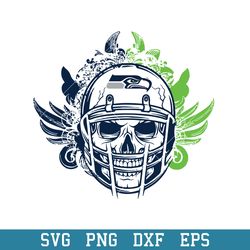 Skull Helmet Seattle Seahawks Floral Svg, Seattle Seahawks Svg, NFL Svg, Png Dxf Eps Digital File