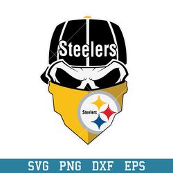 Skull Mask Pittsburgh Steelers Svg, Pittsburgh Steelers Svg, NFL Svg, Png Dxf Eps Digital File