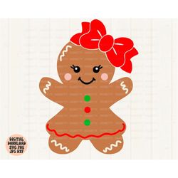 Gingerbread Girl Svg Png Jpg Dxf, Christmas Gingerbread Svg, Christmas Cookie Svg, Gingerbread Svg, Christmas Svg, Silho