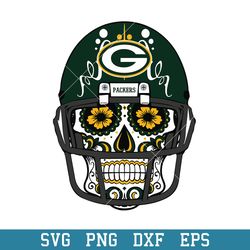 Skull Patterns Green Bay Packers Svg, Green Bay Packers Svg, NFL Svg, Png Dxf Eps Digital File