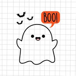 Boo Ghost Halloween Svg, Cute Ghost Halloween Svg, Kids Halloween Svg, Cute Halloween Svg