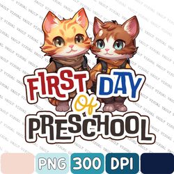 Hello Pre K Png, Cat Pre-K Png, Back To School Png, 1st Day Of School Png, Retro Vintage Png, Ready To Crush Pre-K Png