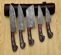 Hand Forged Chef Knives Kitchen Set Damascus Steel Knives Handmade Knife Set Christmas Gift New year Gift, Anniversary G