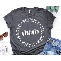 Mothers Day Svg, Mom Mother Mama Mommy Madre Svg, Mom Circle Sign Svg, Mothers Day Gift, Mom Shirt Svg Cut Files for Cri