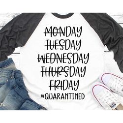 Quarantine Svg, Stay at Home Svg, Funny Mom Shirt Svg, Monday Tuesday, Self Isolation Shirt Svg Cut Files for Cricut, Pn