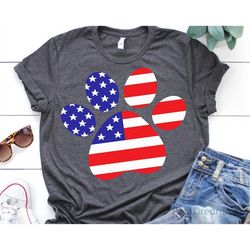 American Flag Paw Svg, 4th of July Svg, American Dog Paw, USA Flag Svg, July Fourth Shirt, Star Spangled Pup Svg Files f