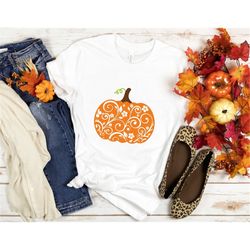 Lace Pumpkin Shirt- Fall Shirt - Pumpkin Shirt - Cute Fall Shirt - Leopard Print Pumpkin Shirt - Fall Mom Shirt - Fall T
