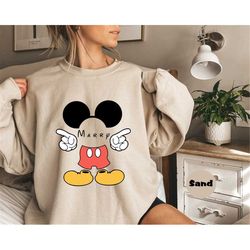 Custom Name Mickey Body Shirt, Personalized Mickey Mouse Tshirt, Cute Disney World Sweatshirt, Disneyland Family Hoodie,