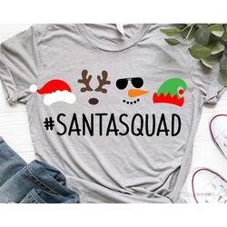 Santa Squad Svg, Christmas Svg, Kids Christmas Svg, Elf, Santa Hat Svg, Reindeer Svg, Snowman Svg, Christmas Shirt Svg f